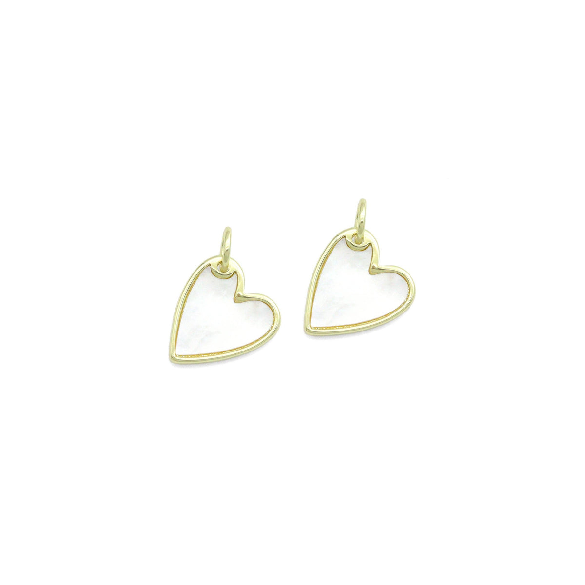 White Mother of Pearl Gold Heart Charm Pendant,Sku#LX880