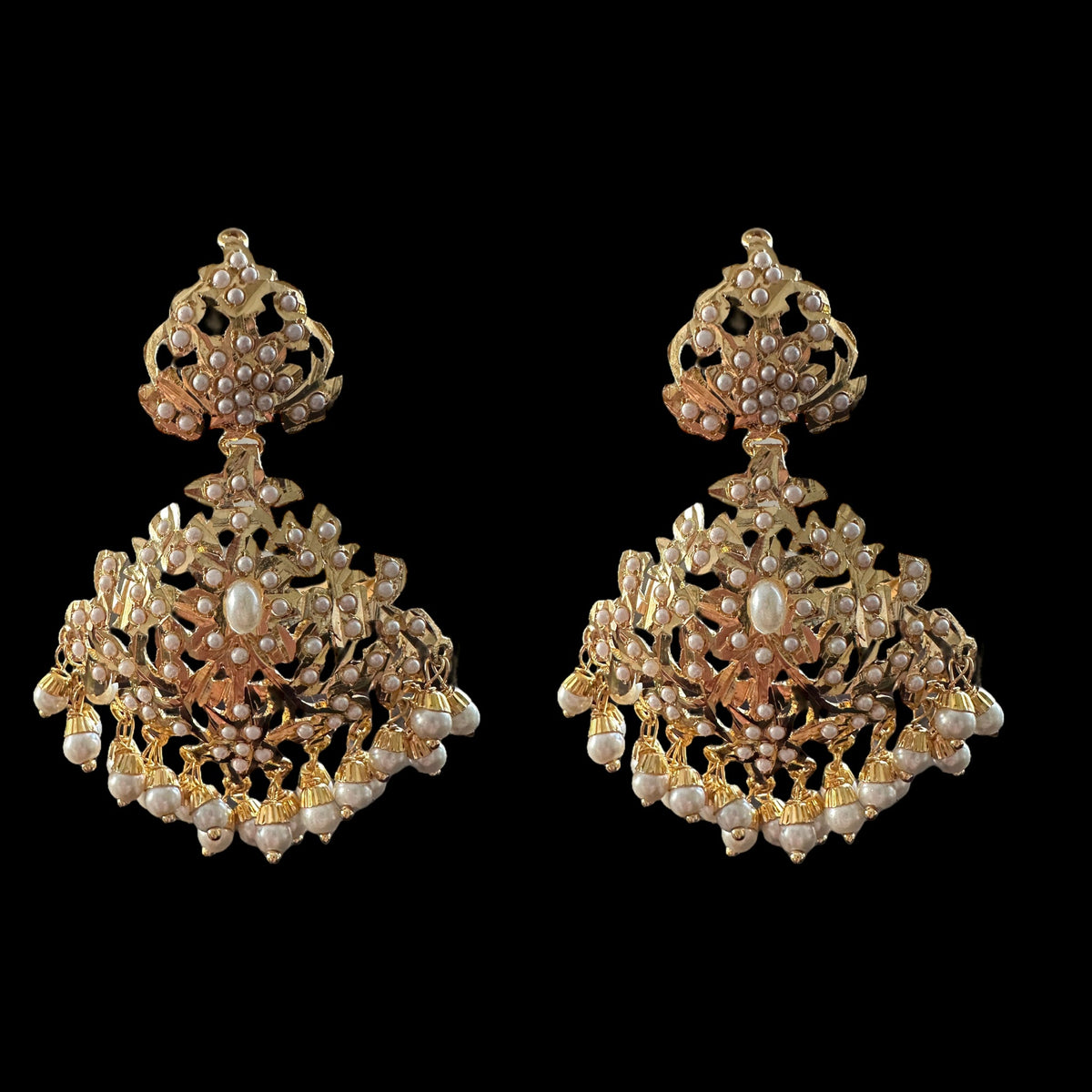 DER617 jadau earrings with pearls ( SHIPS IN 4 WEEKS  )