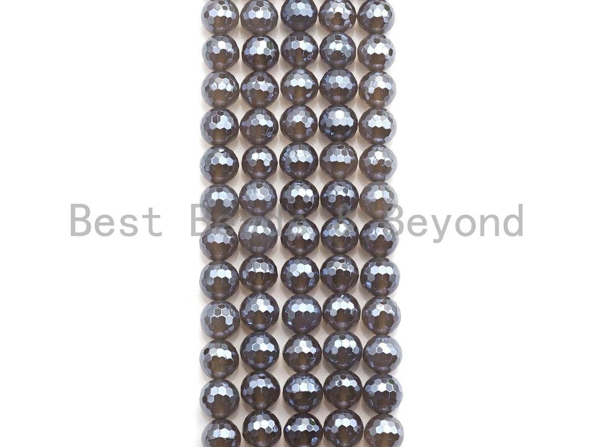 Mystic Faceted Agate Beads,6mm/8mm, Dark Champagne Color Agate Gemstone beads, 15.5" Full Strand,sku#UA63