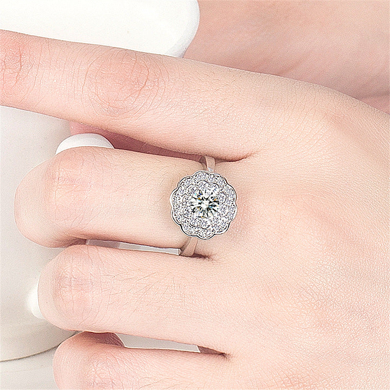 Double Layer Floral Plum Blossom Ring