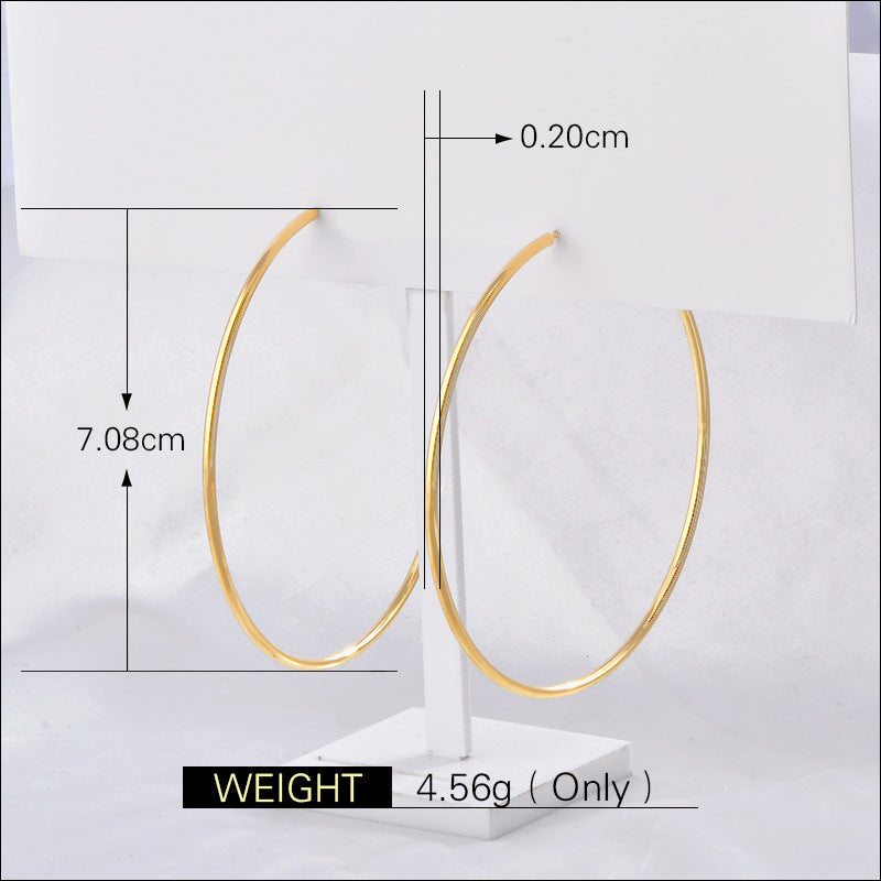 French-style Circular Titanium Steel Minimalist Elegant Earrings