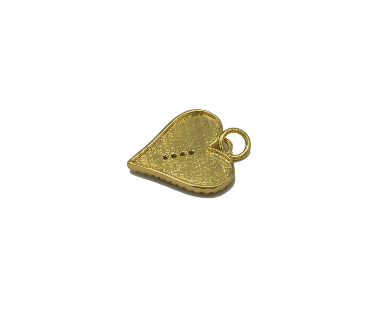 Colorful Rectangle On Heart Charm, Sku#F1474C