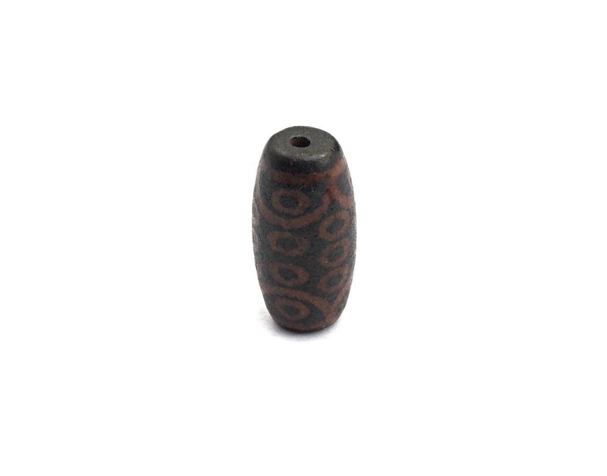 Natural Tibetan Agate Barrel Beads, Black Dzi beads, Barrel Agate Beads, 10x20mm, sku#U567
