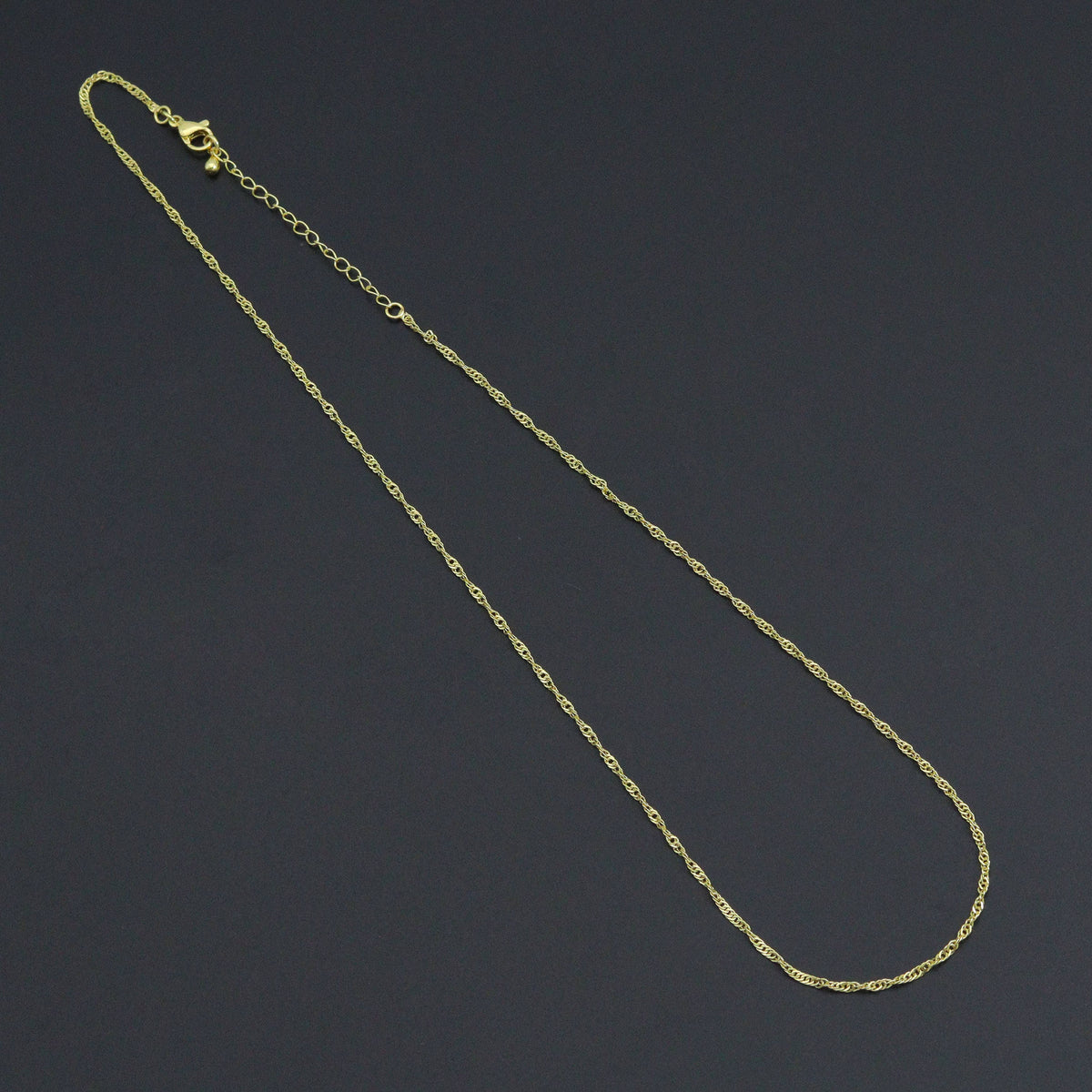 18K Gold Finished Gold Singapore Chain Necklace, sku#JD05