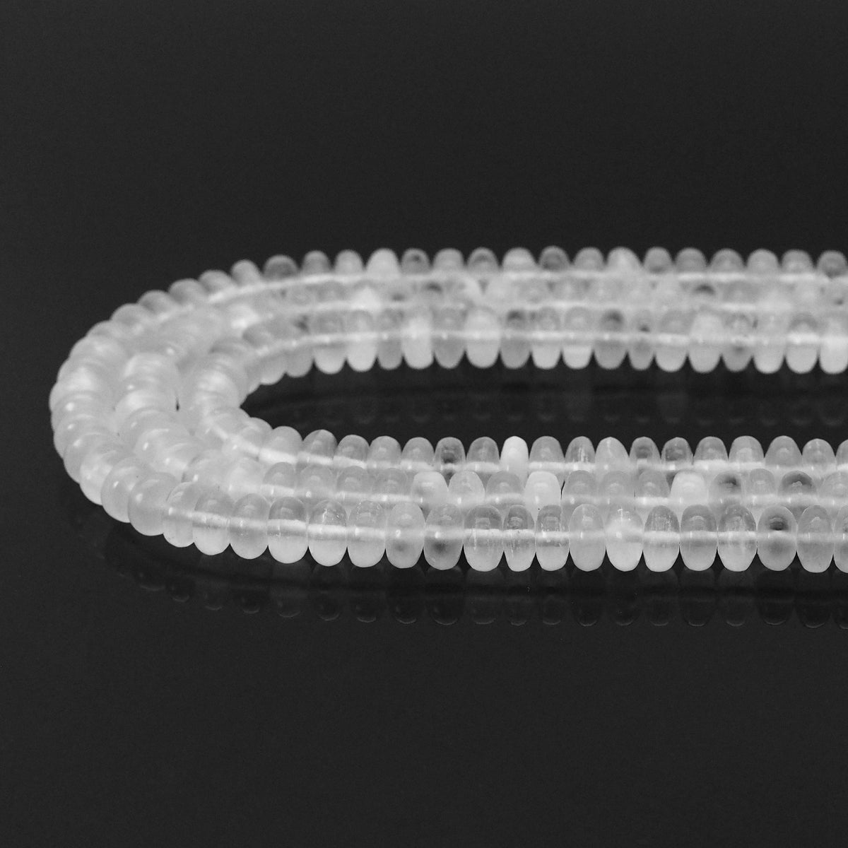 Genuine Selenite Rondelle Smooth Beads, Sku#U1674