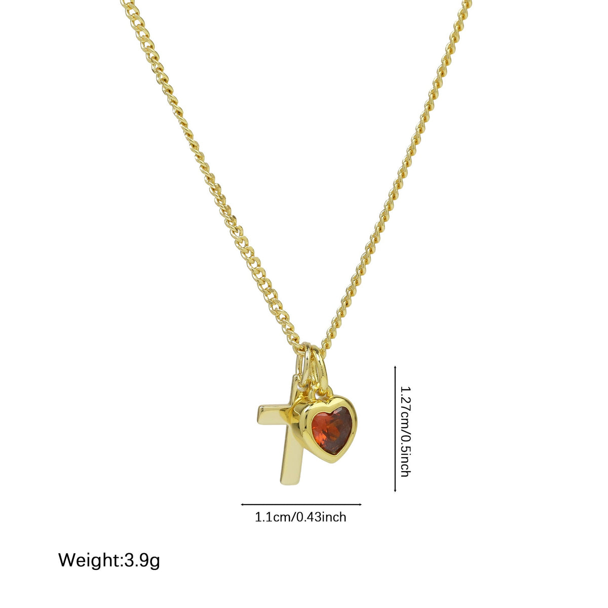 Heart-Shaped December Birthstone Pendant Necklace