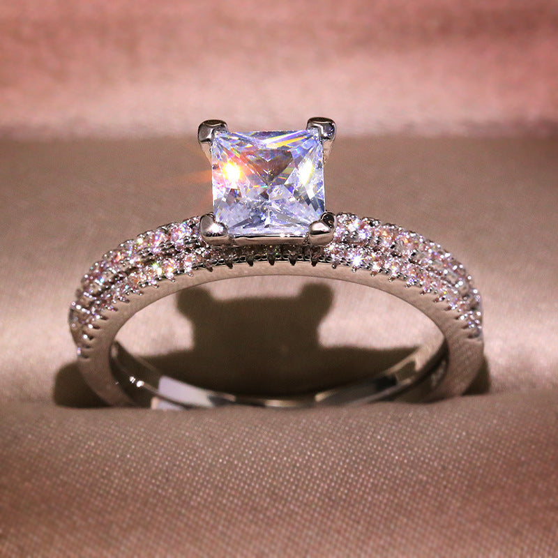 Popular White Zircon Ring Set Jewelry Ring