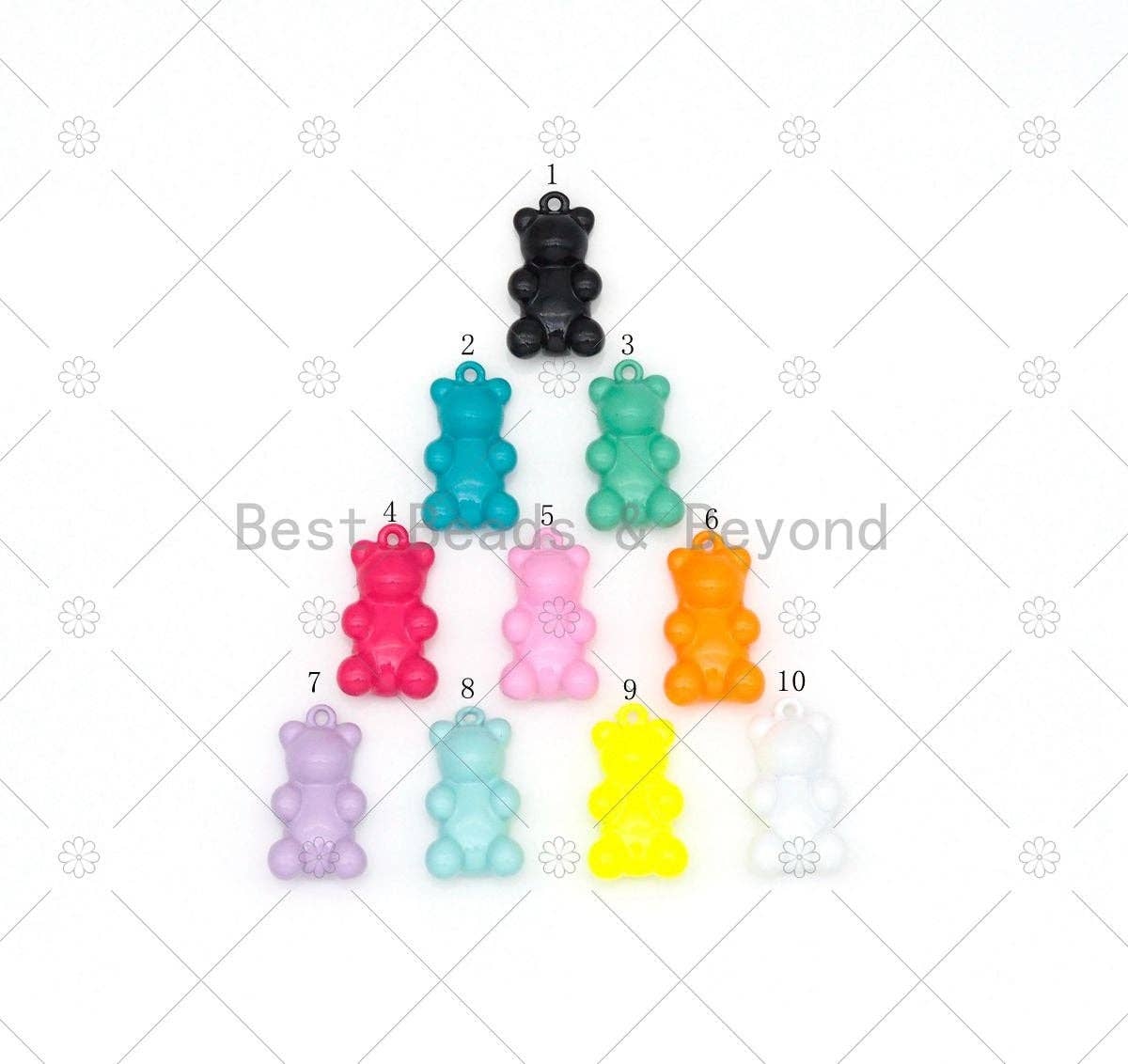 Enamel Colorful Teddy Bear Pendant, Cute Teddy Bear Charm,  17x0mm,Sku#F1436C