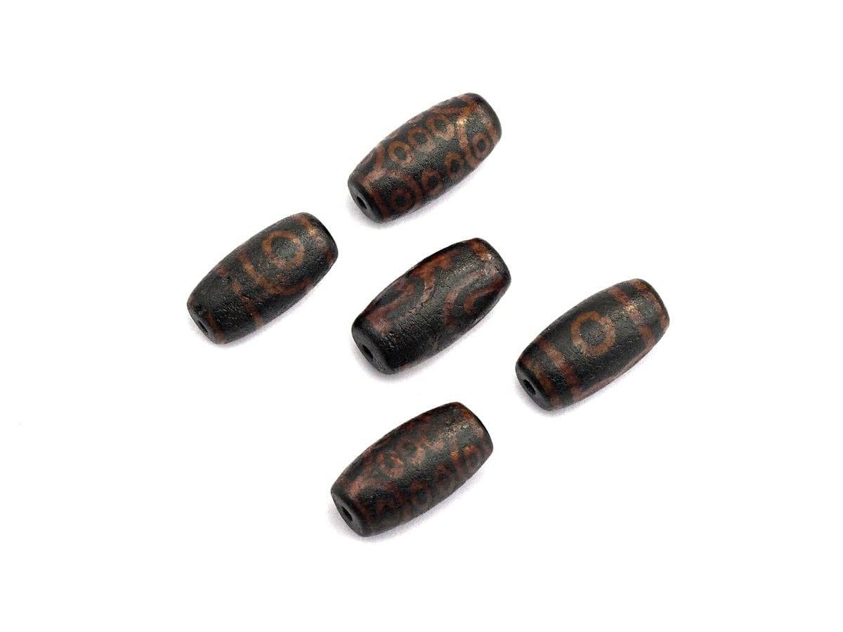 Natural Tibetan Agate Barrel Beads, Black Dzi beads, Barrel Agate Beads, 10x20mm, sku#U567