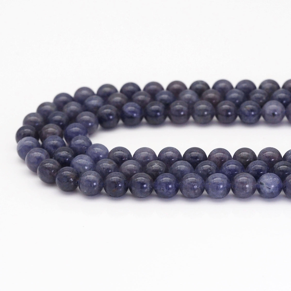 Genuine Iolite Round Smooth Beads, 8mm/10mm, Sku#U1681