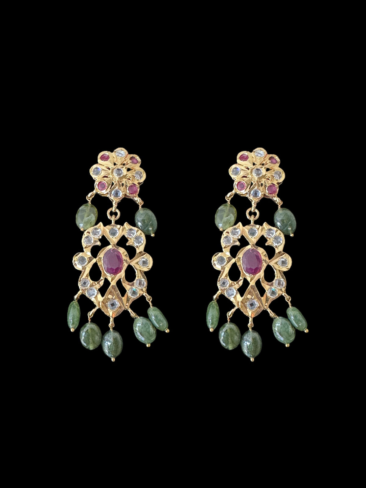 DER596 Raina earrings in real beads ( READY TO SHIP )