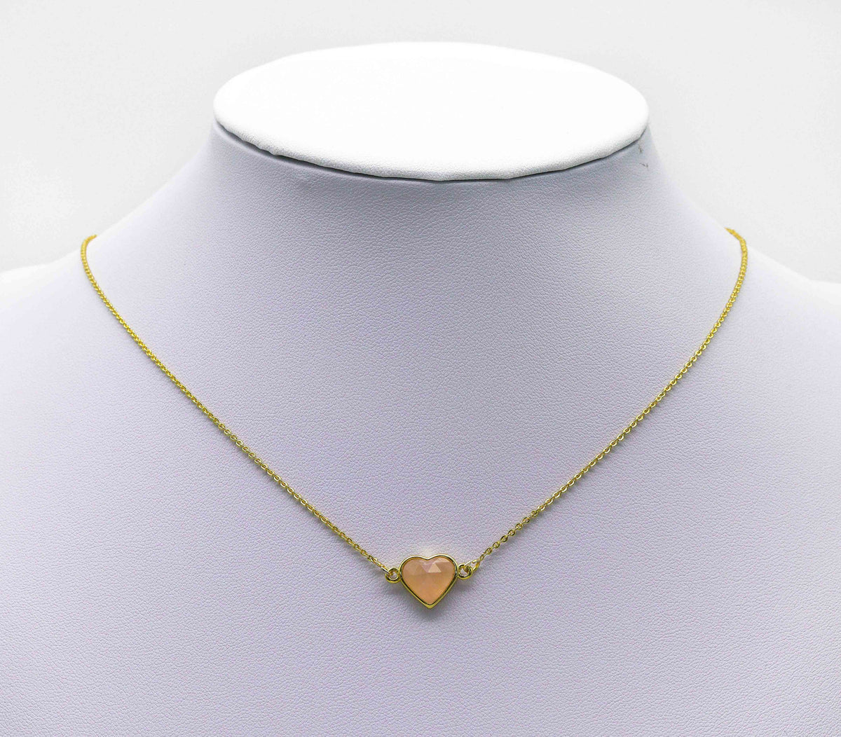 Gold Gemstone Heart Connector, Sku#LY16