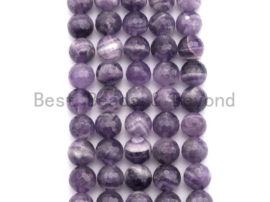High Quality Natural Dog Teeth Amethyst, Round Faceted 6mm/8mm/10mm,sku#U484