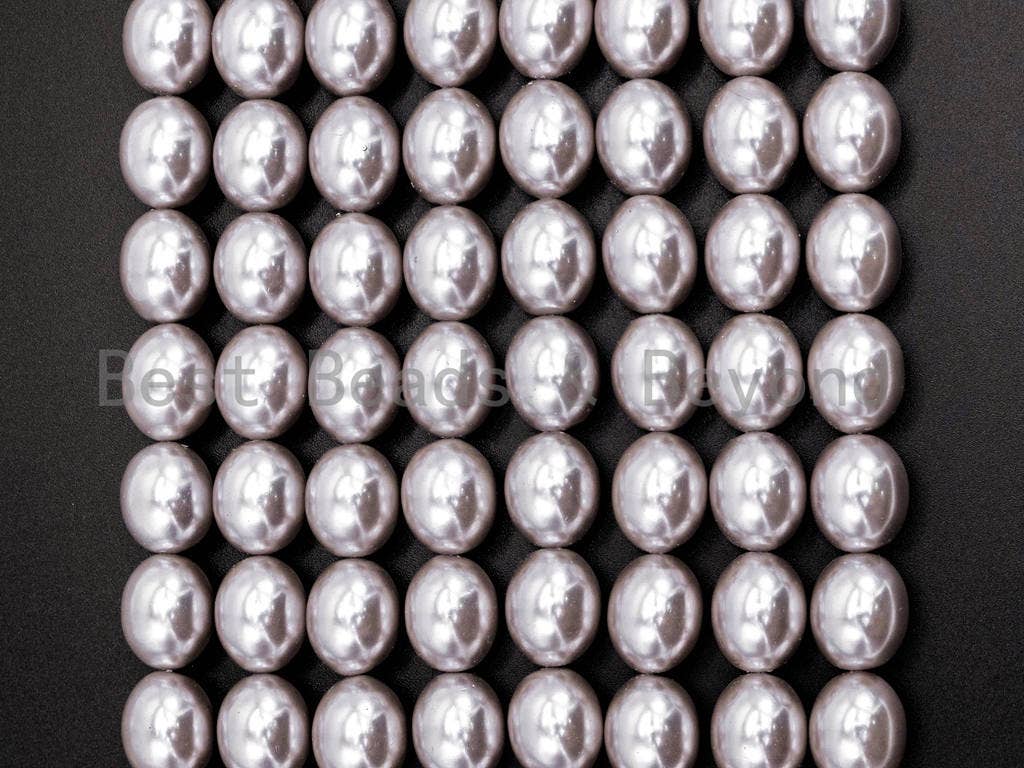 Gray Natural Mother of Pearl  Oval beads,12x15mm Pearl Olive