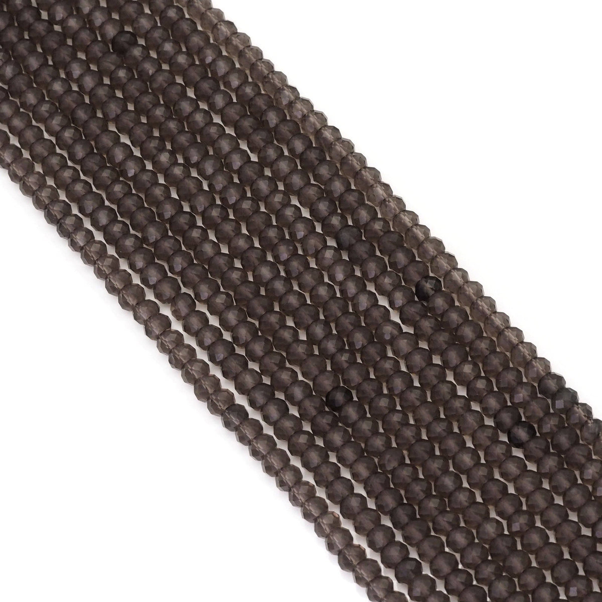 Genuine Smoky Quartz Faceted Rondelle Beads, Sku#U1679