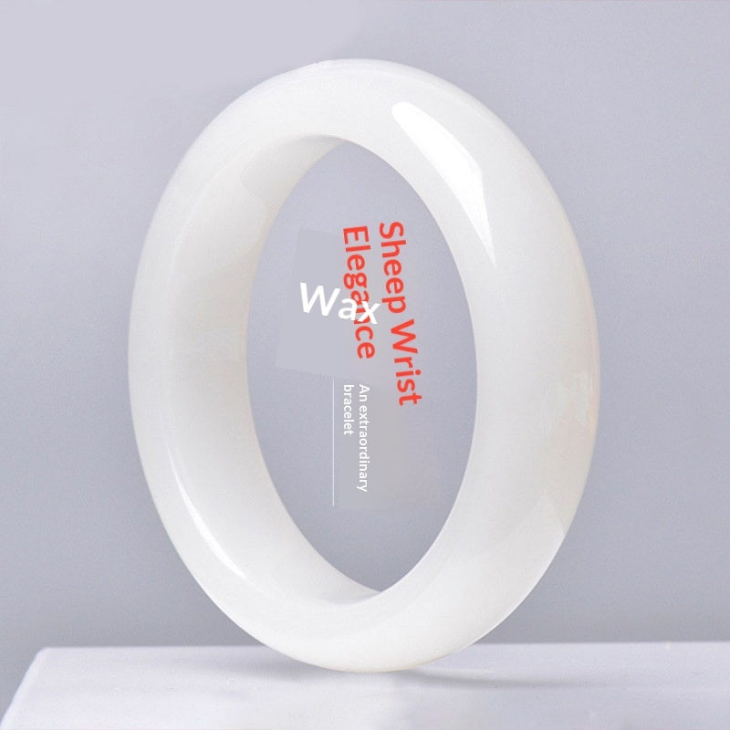 Natural Xinjiang Mutton-fat Grade White Jade Bracelet, Hetian