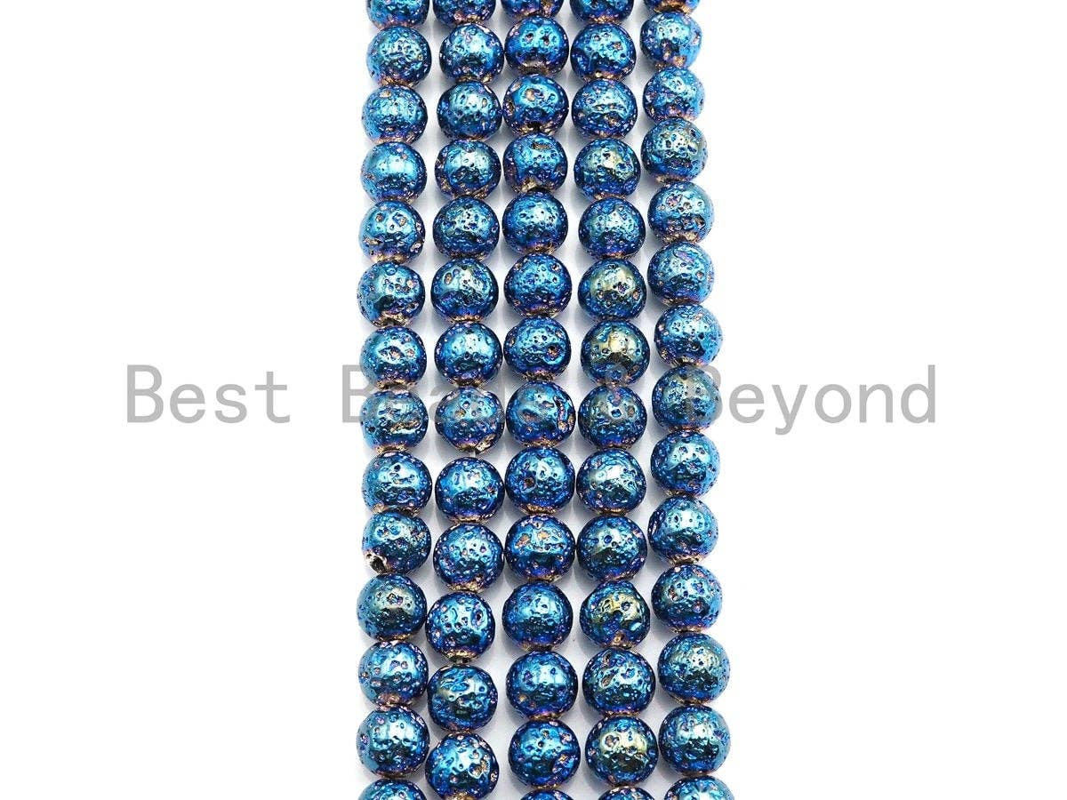 NEW COLOR!!! Plated Natural Lava Beads, , Lava Gemstone Beads, Sku#U871