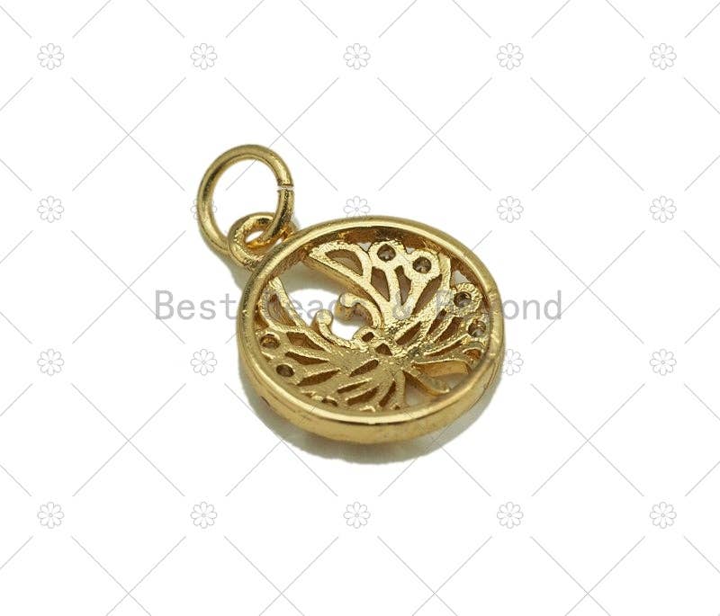 CZ Round Scorpion Charm, Sku#LD193