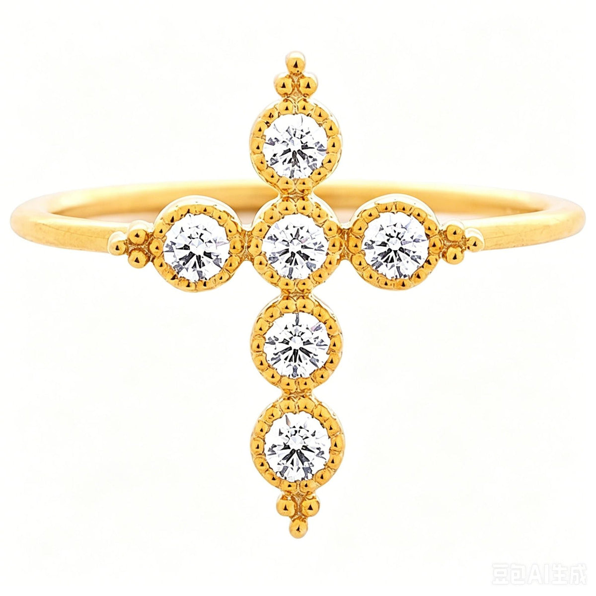S925 Sterling Silver Zircon Cross Ring For Women