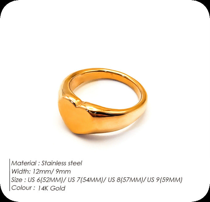 Stainless Steel Titanium Heart-Shaped Ring For Women