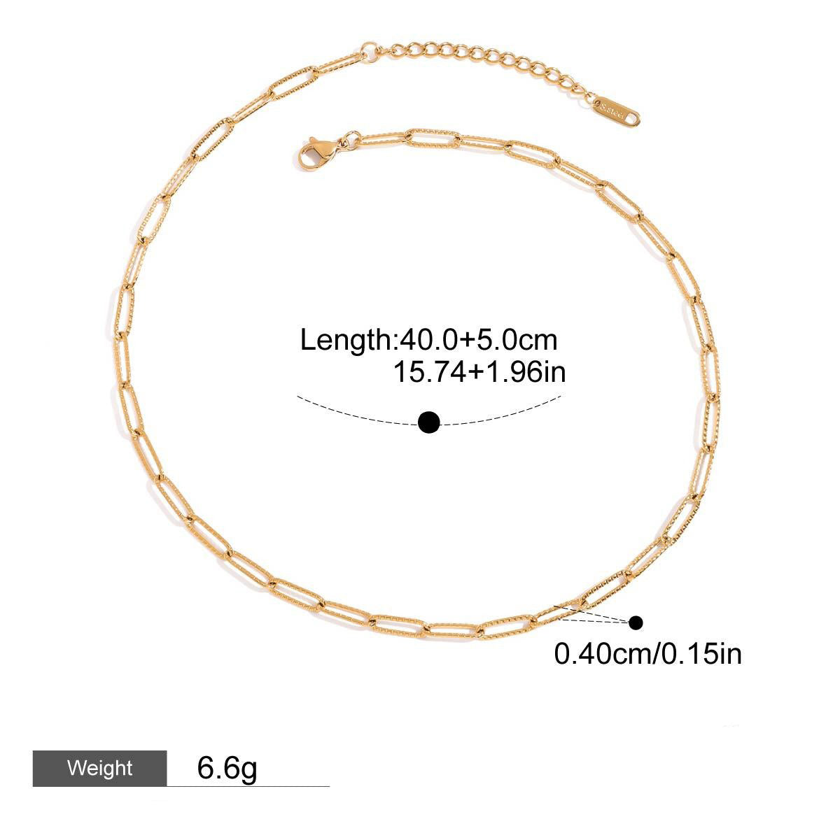 18K gold chain with gold and silver color matching design simple and elegant necklace
