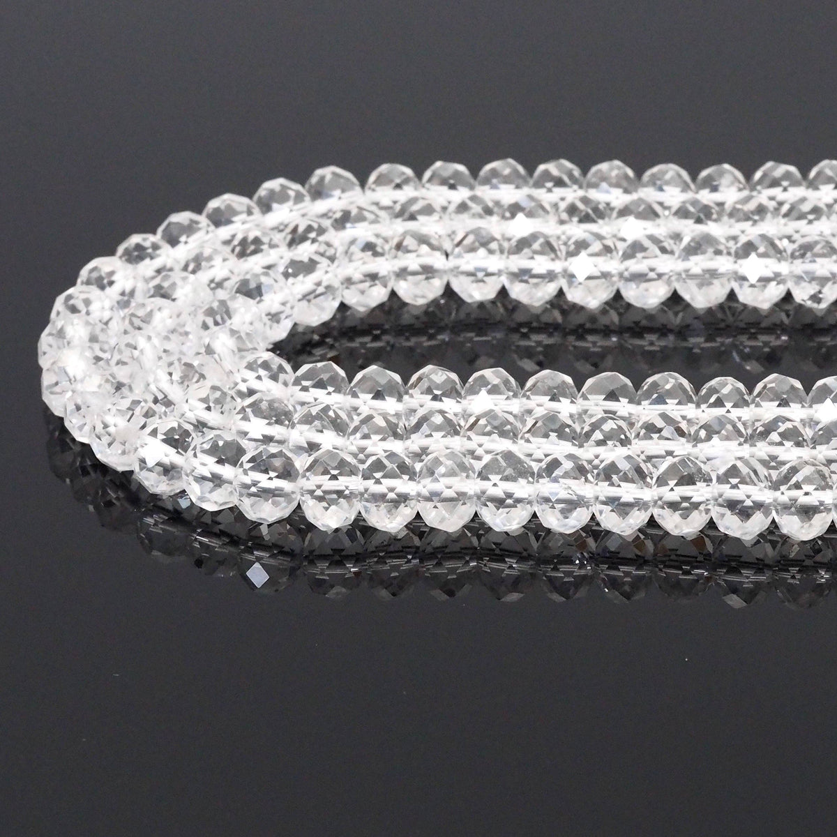 Genuine Quartz Rondelle Faceted Beads, 4x6mm/4x8mm. Sku#U1593