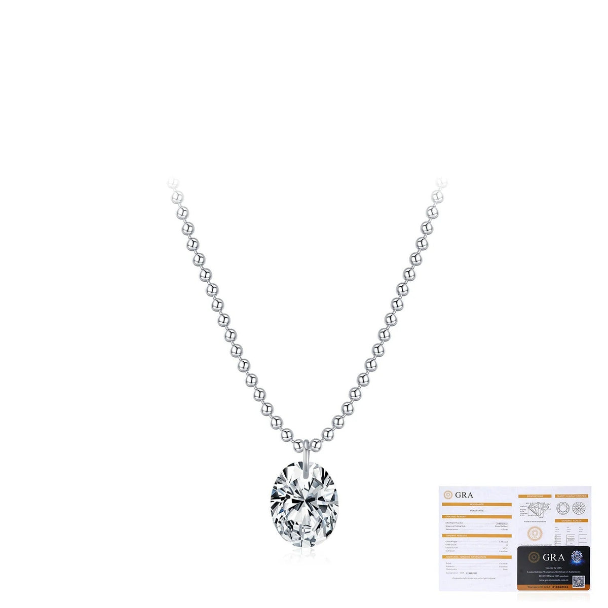Geometric D-Color VVS1 Moissanite Pendant Necklace in Sterling Silver – Delicate Clavicle Chain