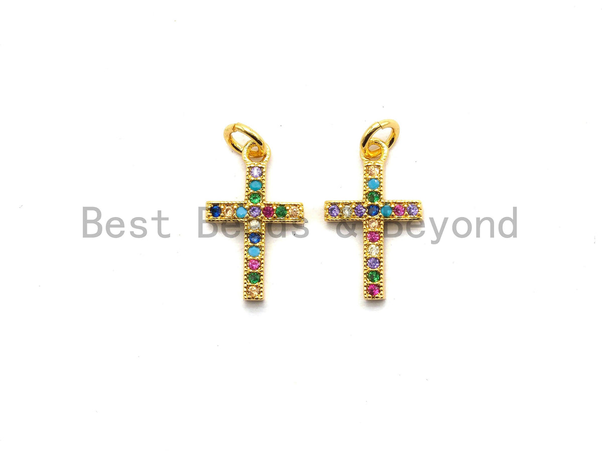 CZ Micro Pave Cross Charm Pendant, Cross charm, sku#F685