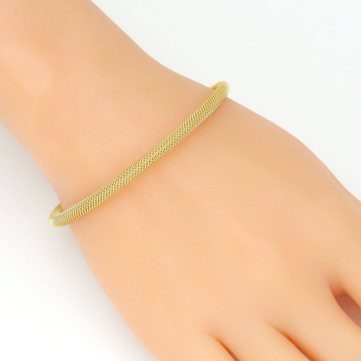 Knitting Patten Gold Adjustable Bracelet, Sku#A437