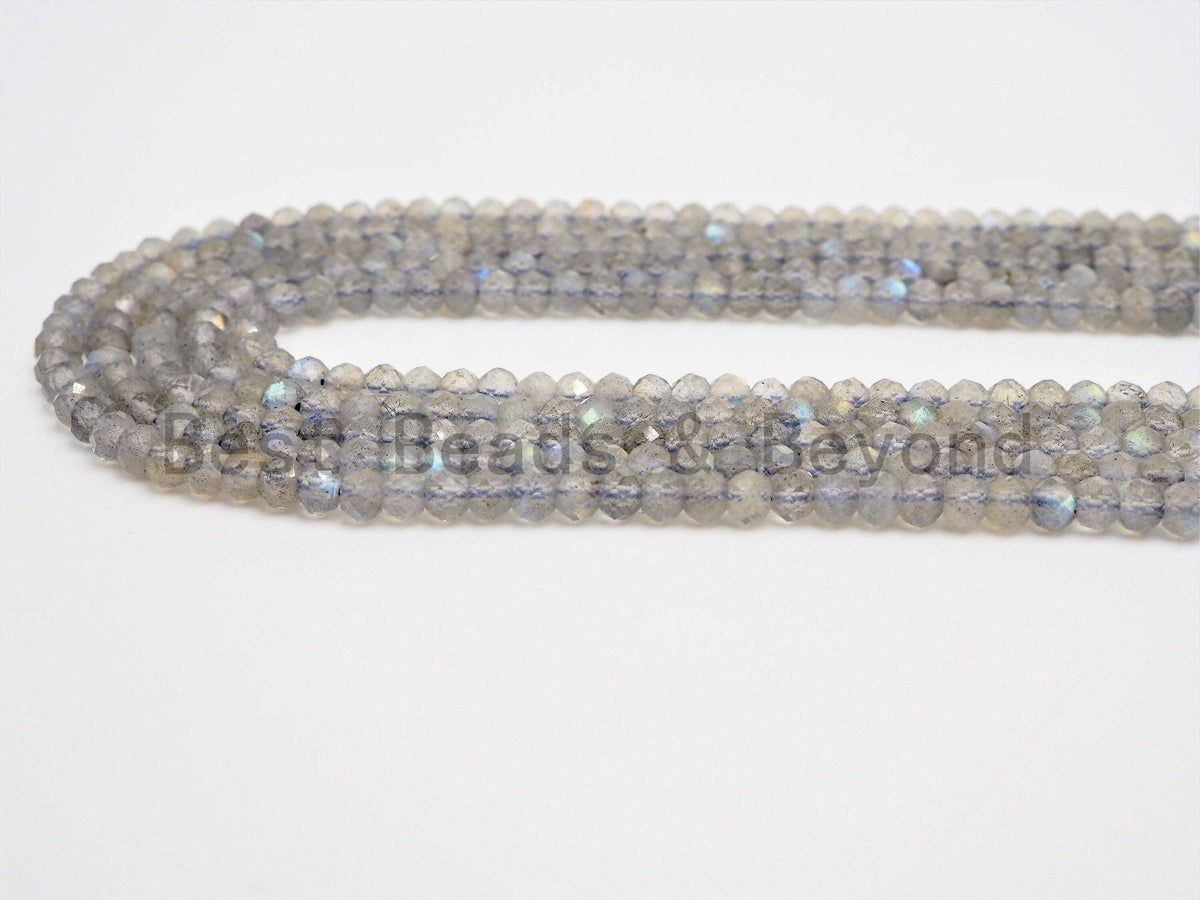 High Quality Natural Labradorite Rondelle/Round Faceted beads,2x3mm/4mm/5mm Sparkle Gemstone Beads, Tiny beads, 15.5inch strand, SKU#U370