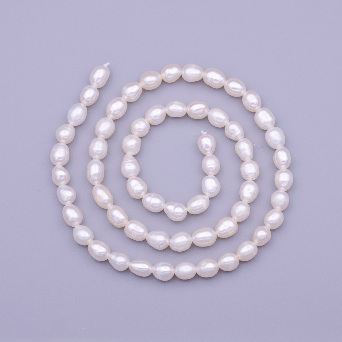 4mm - 5mm AAA Oval Natural Freshwater Pearl 61pcs Full Strand Beads | WA-1316 Clearance Pricing