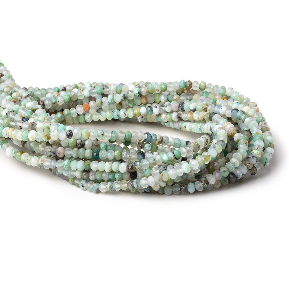 4mm Blue Peruvian Opal micro faceted rondelle beads 16 inch 143 pieces AA