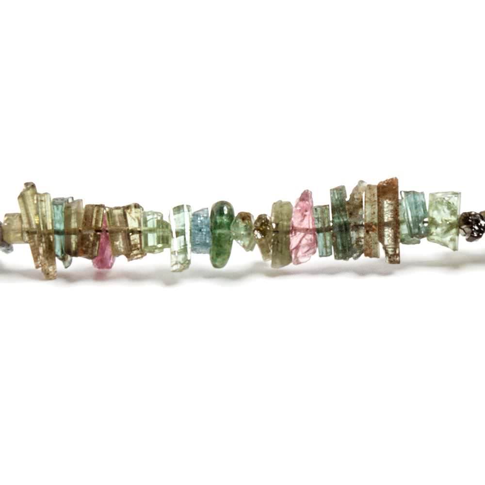 4x2-9x1.5mm Multi Color Tourmaline Natural Crystal 7.5 inch 100 pieces