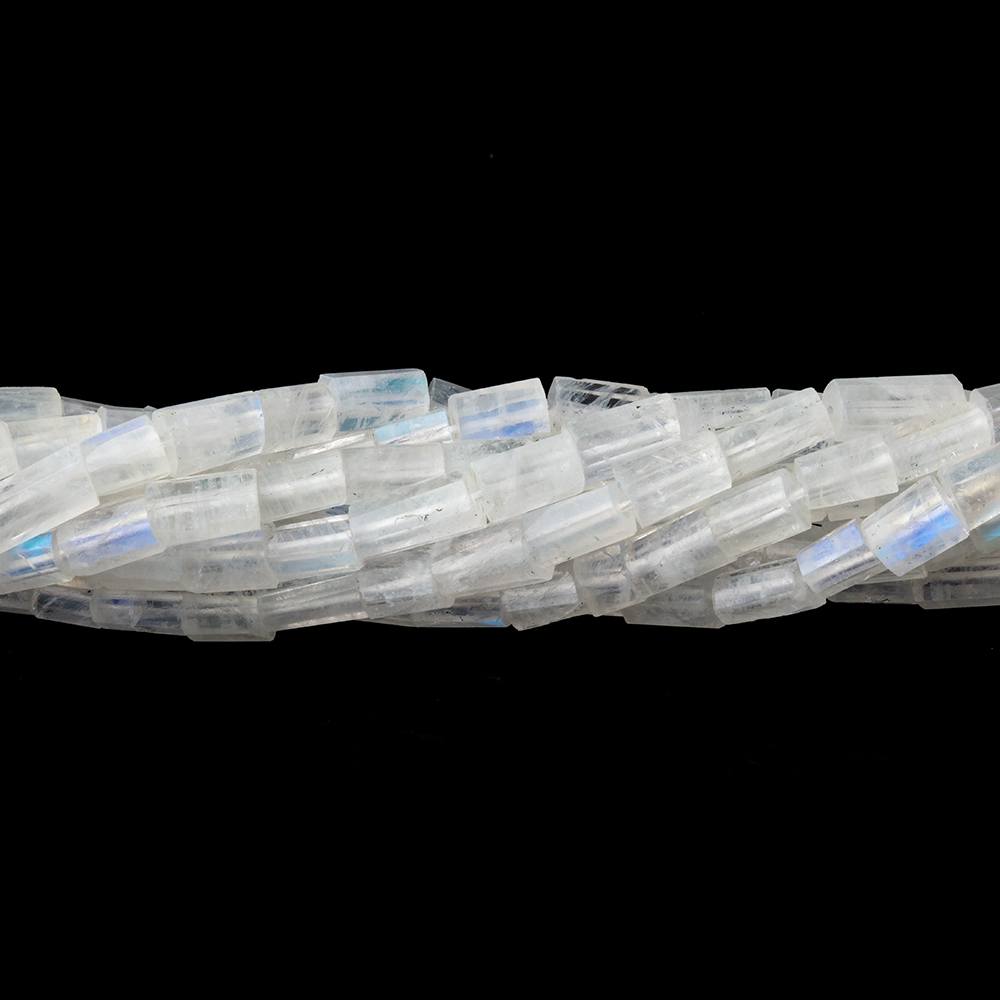 4x3-6x4mm Rainbow Moonstone Faceted Tube Beads 14 inch 64 pieces