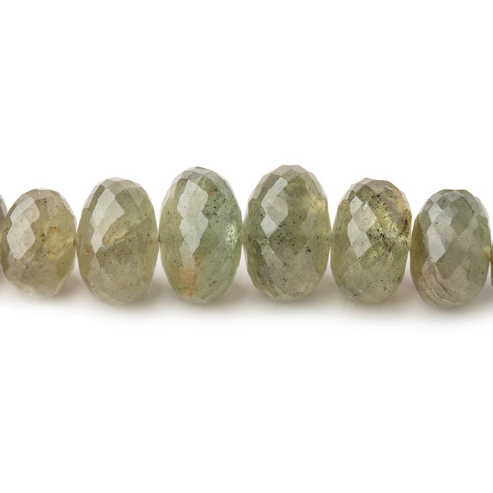 5-13mm Moss Aquamarine faceted rondelles 14 inch 78 Beads