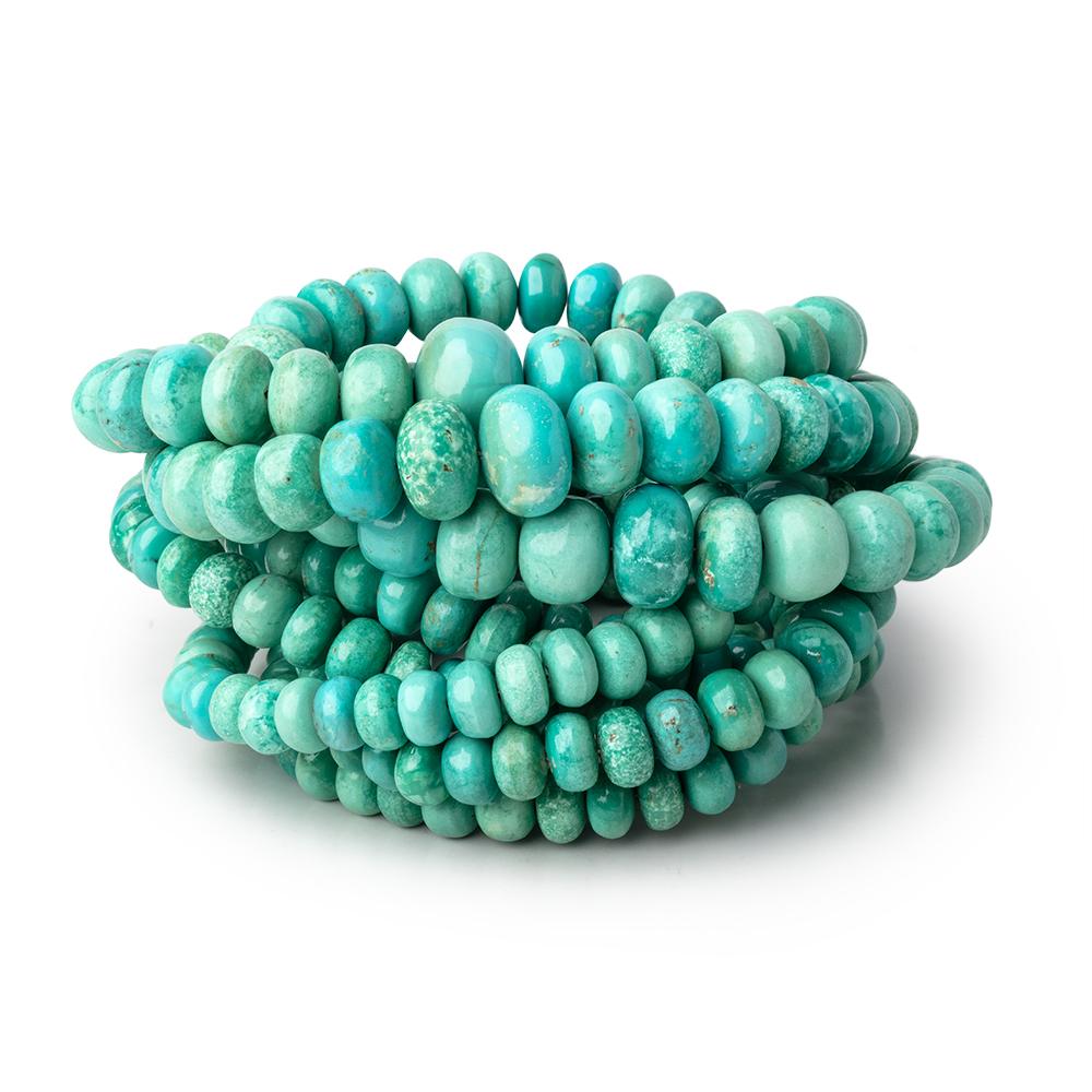 5-9mm Mongolian Turquoise plain rondelle beads 18 inch 100 pieces AA
