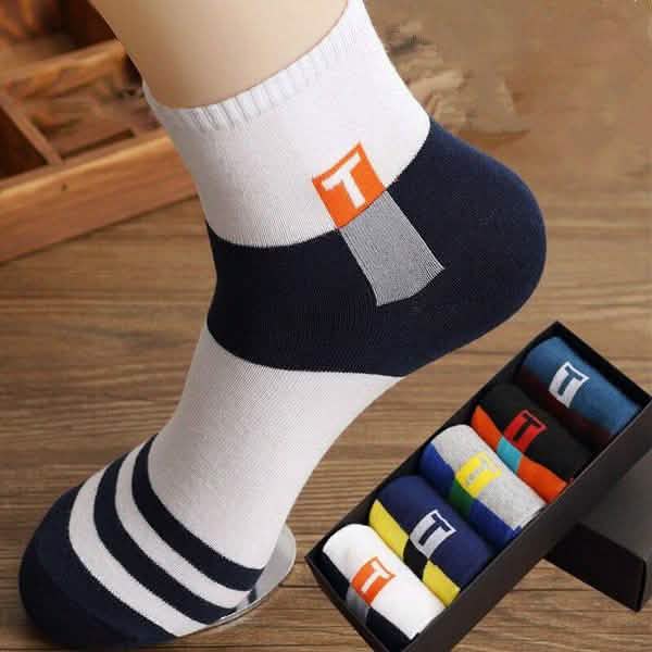 5-Pair: Men's Sports And Leisure Tube Socks