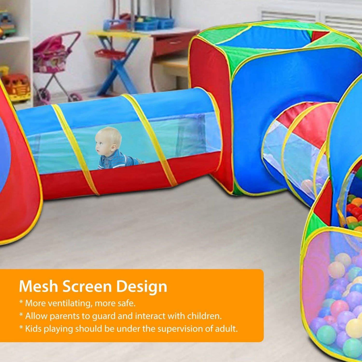 5-Piece: Pop Up Playhouse Kids Ball Pit Tents