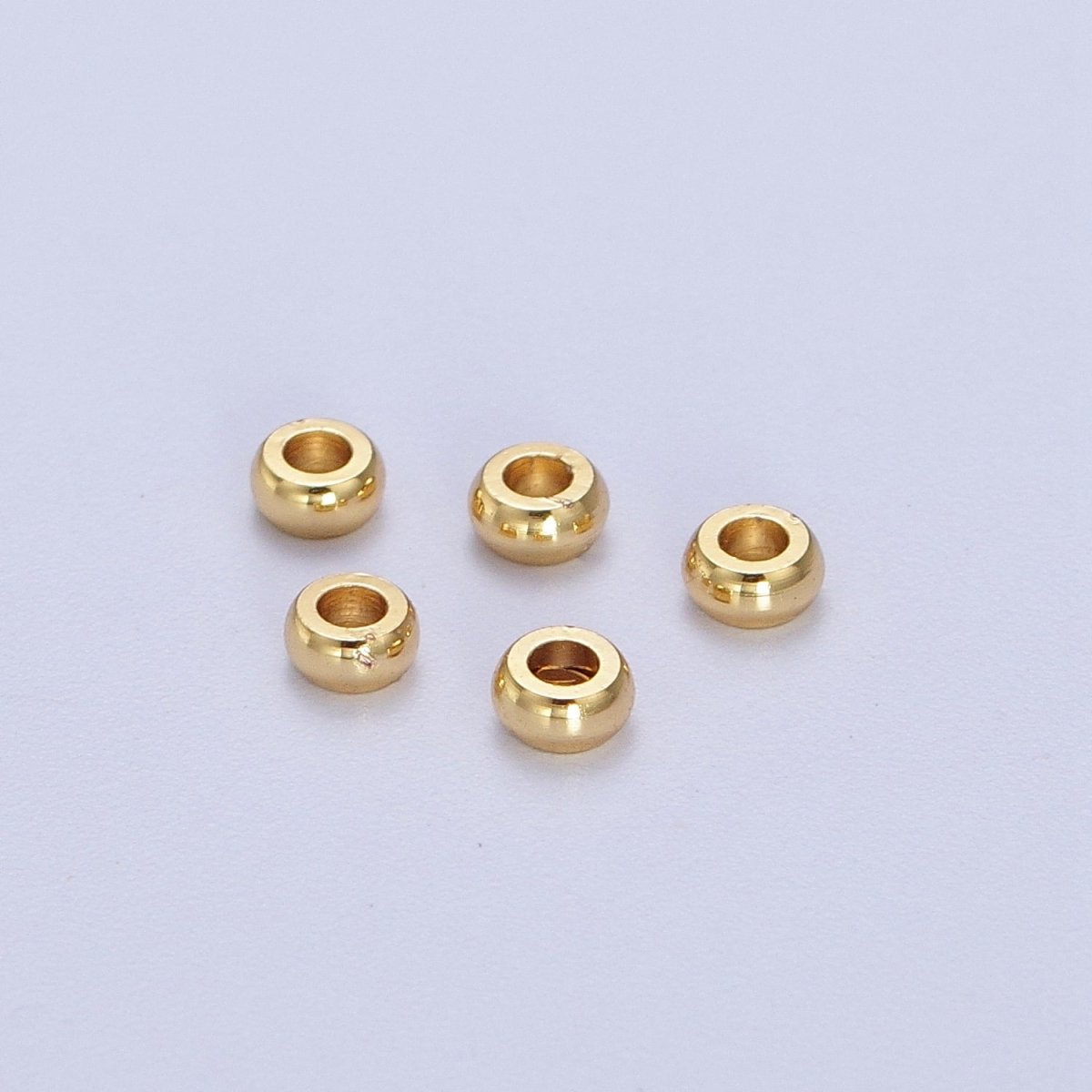 50 Pieces Gold Thin 3mm, 4mm, 5mm, 6mm, 8mm Spacer Bead Jewelry Making Supply | B-145 B-498 B-220 B-499 B-502 B-603