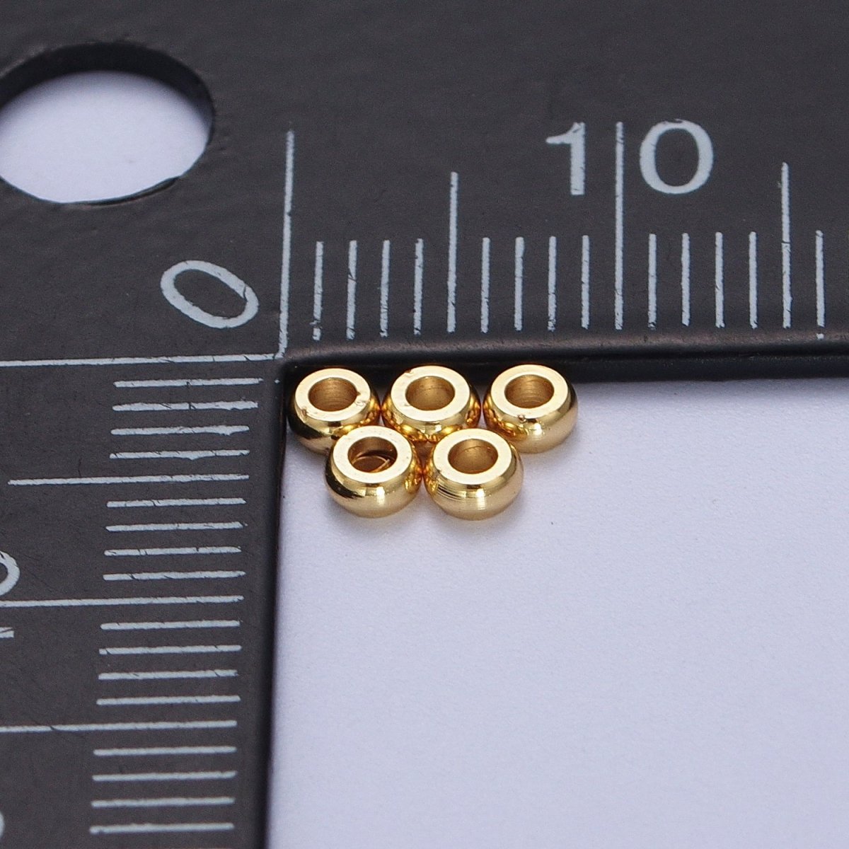 50 Pieces Gold Thin 3mm, 4mm, 5mm, 6mm, 8mm Spacer Bead Jewelry Making Supply | B-145 B-498 B-220 B-499 B-502 B-603