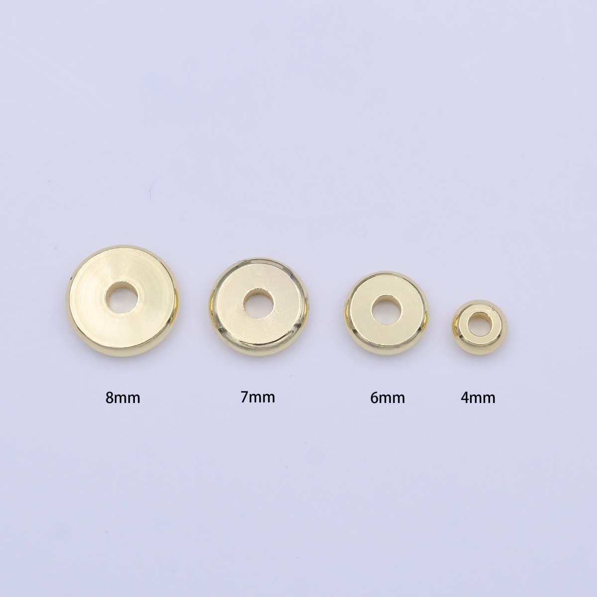 50 Pieces Gold Thin 3mm, 4mm, 5mm, 6mm, 8mm Spacer Bead Jewelry Making Supply | B-145 B-498 B-220 B-499 B-502 B-603