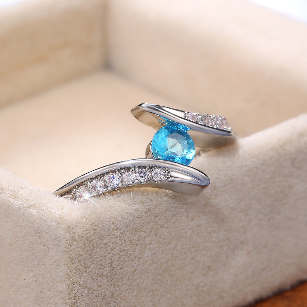 Fashionable Round Zircon Ring For Women