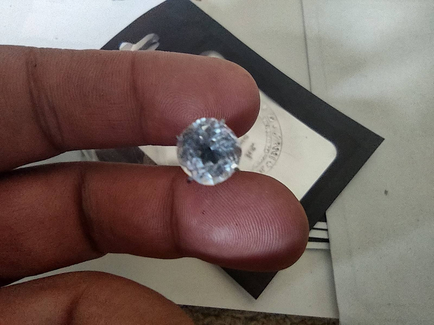 * Rare GIA Certified 2.5ct Cushion Cut Strass Gemstone 4 Engagement Wedding Ring