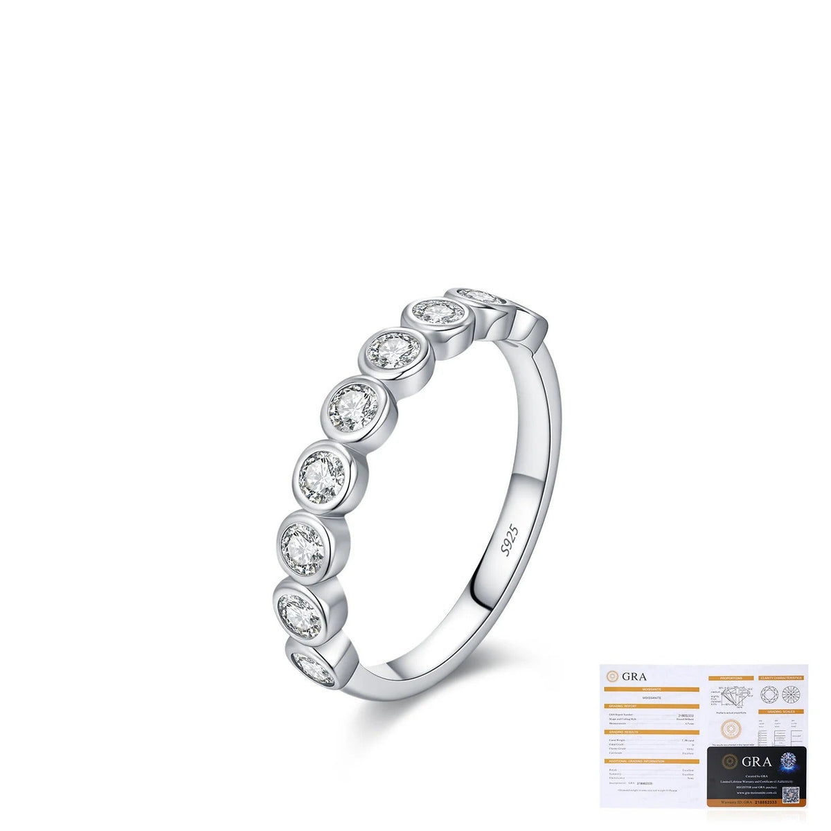 Bubble-Embossed D-Color VVS1 Moissanite Engagement Ring in Sterling Silver – Geometric Stackable Band for Everyday Wear