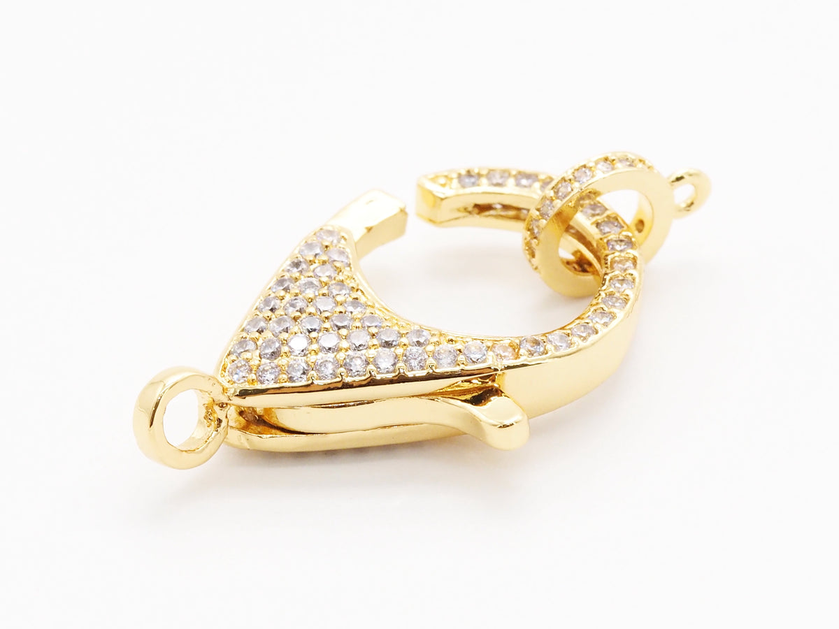 CZ Micro Pave Teardrop Lobster Claw Clasp, H43