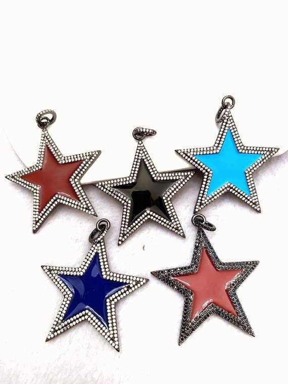 Large Enamel Colorful Star Shape Pendant, sku#F622