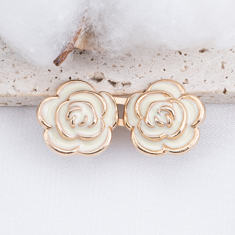 Nail-free rose waist buckle-fluorescent green-alloy-1 pair