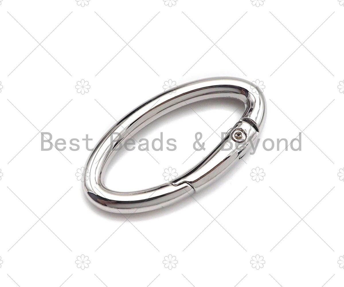 High Quality Spring Oval Clasp, Silver Gold Gunmetal Oval Carabiner, Snap Clip Trigger Spring Keyring Buckle, 17x31mm, sku#K125