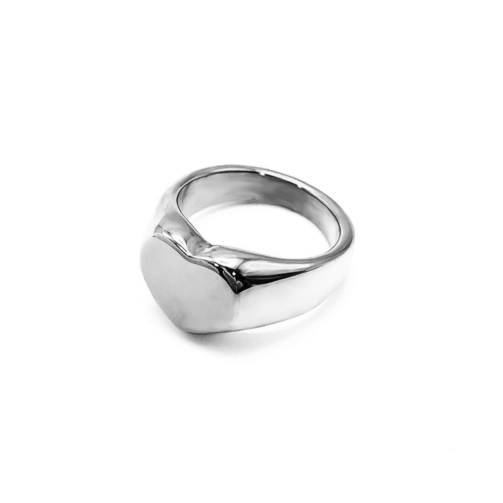 Stainless Steel Titanium Heart-Shaped Ring For Women