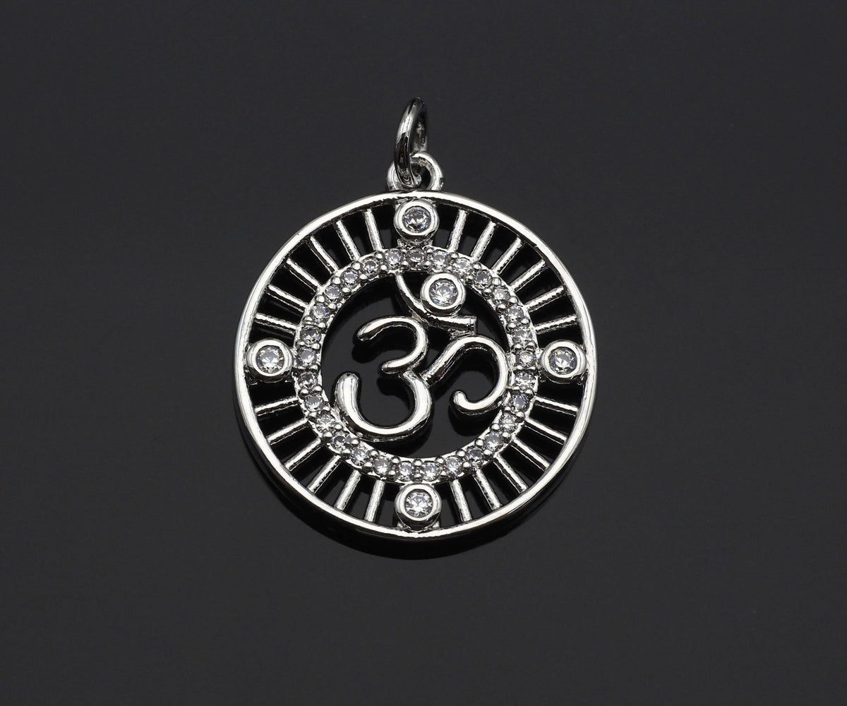 CZ Pave OM Charm, Sku#L352